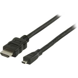 High Speed HDMI-kabel met Ethernet | HDMI-connector - HDMI-micro-connector | 2,0 m | Zwart